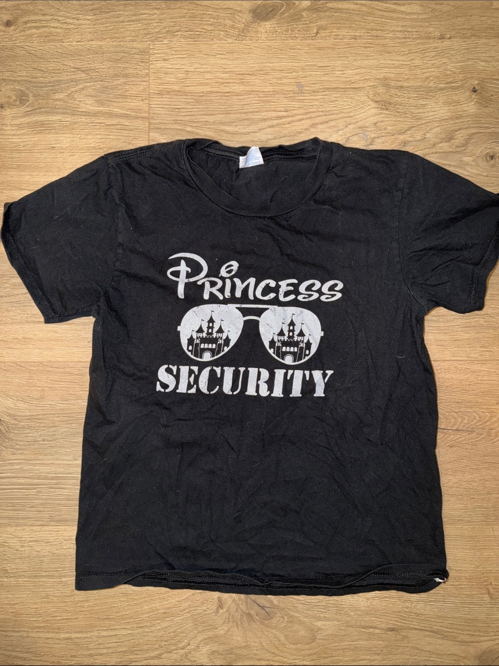 Princess Security Graphic Tee - Black with White Print